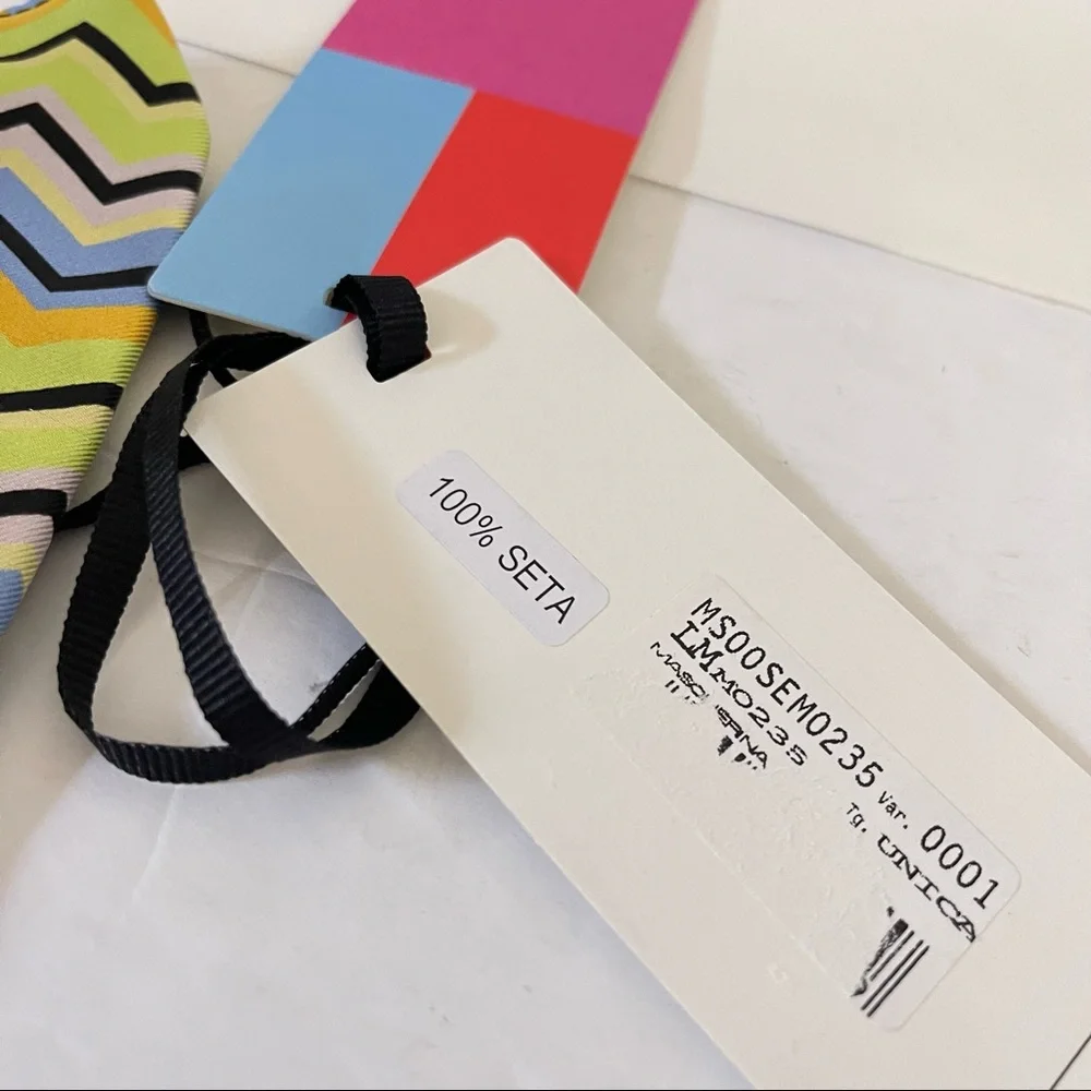 Missoni Multicolor Zigzag Striped Print Adult Face Mask NWT